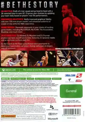 NBA 2K16 (USA) box cover back